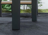Extending Garden Table, Outdoor Dining Table with Aluminium Frame and Tempered Glass Tabletop, T3398P314160