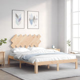 Bed Frame without Mattress Double Solid Wood Pine 3193701