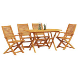 Garden Dining Set Folding 5 pcs Brown Solid Acacia Wood 3375712