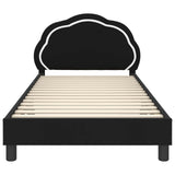 Children's Bed Frame with Headboard Black 90 x 190 cm Velvet 42010917