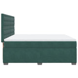 Box Spring Bed with Mattress Dark Green 200x200 cm Velvet 3291017
