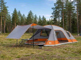 Cabin Tent Grey and Orange 12-Person Polyester and Steel 42028573