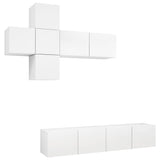 7 Piece TV Cabinet Set White Engineered Wood 3078708