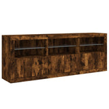 Sideboard with LED Lights Smoked Oak 181.5x37x67 cm 3209006