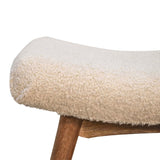 Boucle Cream Curved Bench IN3307