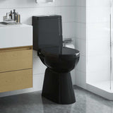 Rimless Toilet 7 cm Extra Height Soft Close Ceramic Black 145780