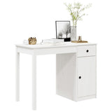 ZNTS Desk White 100x50x75 cm Solid Wood Pine 814630