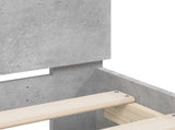 Bed Frame with Headboard Concrete Grey 80 x 200 cm 8009021