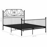 Bed Frame Black Powder-coated metal Queen Sleek Bed Frame 324850
