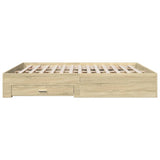 Bed Frame with Drawers without Mattress Sonoma Oak 200x200 cm 3280358