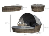 Outdoor PE Rattan Garden Furniture with Cushioned, Patio Wicker Conversation Furniture Set, Round T3398P315907