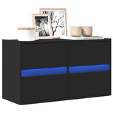 TV Wall Cabinet with LED Lights Black 80x31x45 cm 852286