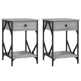 ZNTS Bedside Cabinets 2 pcs Grey Sonoma 40x42x60 cm Engineered Wood 826342