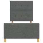 ZNTS Bed Frame Dark Grey 90x190 cm Fabric 3344691
