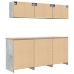 ZNTS Garage Cabinets 6 pcs Concrete Grey Engineered Wood 3328344