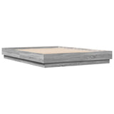 Bed Frame with LED without Mattress Grey Sonoma 160x200 cm 3209784