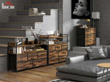 Rustic Chest of Seven Fabric Drawers - Rustic Brown T3398P329438