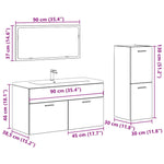 ZNTS 3 Piece Bathroom Furniture Set Artisan Oak Engineered Wood 3328594