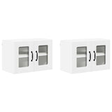 Wall Glass Cabinet LUCCA 2 pcs White 60 x 31 x 40 cm 884966