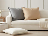 Throw Pillow 2 pcs HOUTEN White 70 x 70 cm Faux Linen 936415