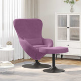 Egg Chair with Footstool Purple 63 x 73 x 90 cm Velvet 42002754