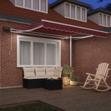 Manual Retractable Awning with LED Burgundy 300x250 cm 3214969