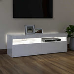 TV Cabinet with LED Lights High Gloss White 120x35x40 cm 804379