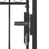 Fence Gate "ASSEN" with Arched Top Steel 102x150 cm Black 143086
