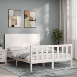 Bed Frame without Mattress White 140x190 cm Solid Wood Pine 3192732