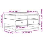 ZNTS Coffee Table Sonoma Oak 80x80x45 cm Engineered Wood 835290