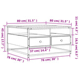 ZNTS Coffee Table Sonoma Oak 80x80x45 cm Engineered Wood 835290