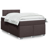 Box Spring Bed with Mattress Dark Brown 120x200 cm Fabric 3285858
