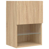 4 Piece TV Wall Units with LED Sonoma Oak Engineered Wood 3216642