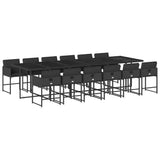 Garden Dining Set Black PE Rattan 13-piece set for 12 people 3211303