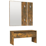 Hallway Furniture Set Smoked Oak Engineered Wood 3120200