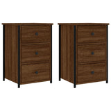 Bedside Cabinets 2 pcs Brown Oak 40x36x60 cm Engineered Wood 826002