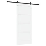 Sliding Door White and Black 86 x 198.5 cm Solid Pine Wood 3333175