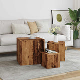 ZNTS Side Tables 3 pcs Old Wood Engineered Wood 856676