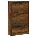 Shoe Cabinet Smoked Oak 63x24x103 cm Engineered Wood 342555