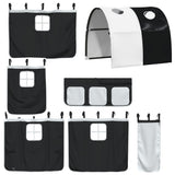 Kids' Loft Bed with Tunnel without Mattress White&Black 80x200cm 3206982