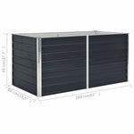 Raised Garden Bed 160x80x45 cm Galvanised Steel Anthracite 47013