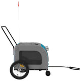 Pet Bike Trailer Blue and Grey Oxford Fabric and Iron 93855