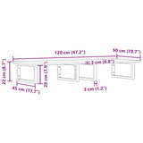 Basin Shelf Wall Mounted Steel and Solid Wood Acacia 3302836