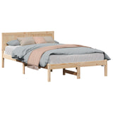 Bed Frame Brown 140 x 190 cm Solid Pine wood 872194