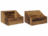 LP Record Box 2 pcs Oak Wood 37 x 33 x 32 cm Engineered Wood 8012775
