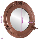 Porthole Mirror Wall Hanging 38 cm Aluminium and Glass 357857