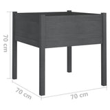 Garden Planters 2 pcs Grey 70x70x70 cm Solid Pinewood 810814