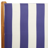 Garden Chairs 2 pcs Blue and White Solid Wood Acacia and Fabric 367662