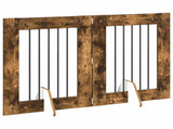 Dog Gate with Stands 2 pcs Smoked Oak 60 x 80 cm 892093