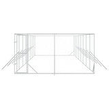 Outdoor Dog Kennel Silver 4x16x2 m Galvanised Steel 3190458